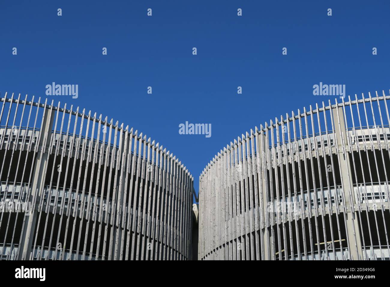 An abstract image showing architectural detail of a multi-storey car park. Stock Photo