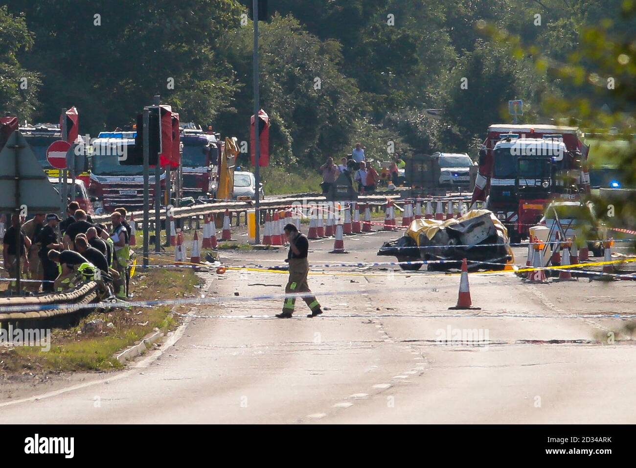 Emergency services attend the scene on the A27 as seven people have