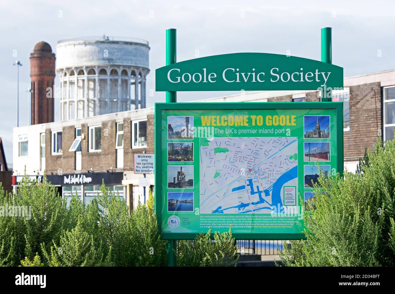 Map - Welcome to Goole - East Yorkshire, England UK Stock Photo