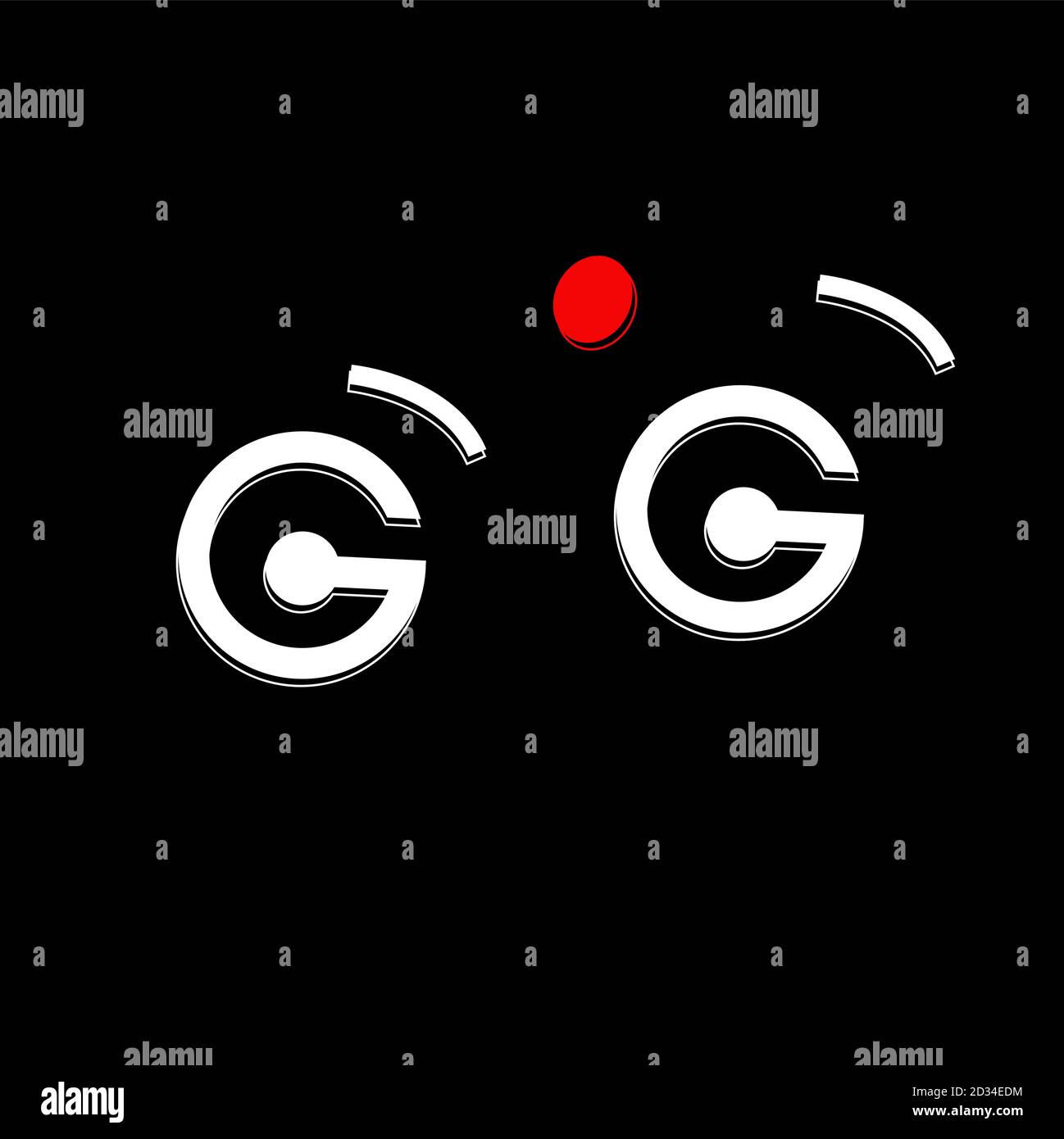 Letter G with eye expressions Stock Vector