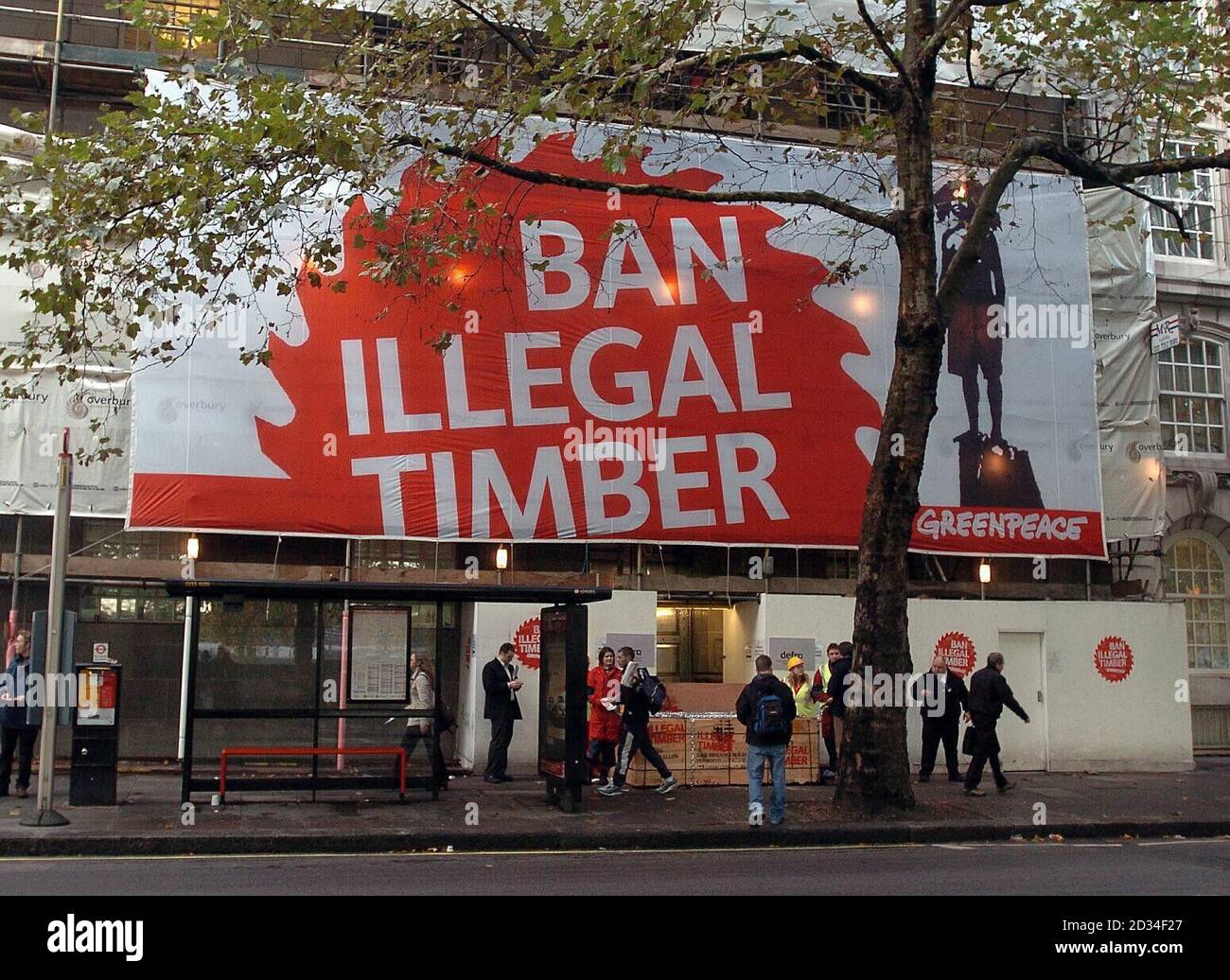 Greenpeace protest outside the DEFRA HQ in London's Millbank dumped a ...