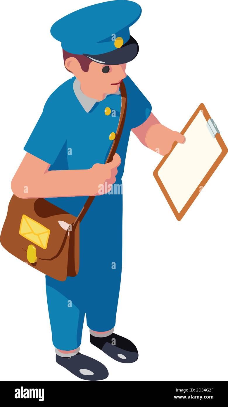 Postman delivery icon. Isometric of postman delivery vector icon for ...