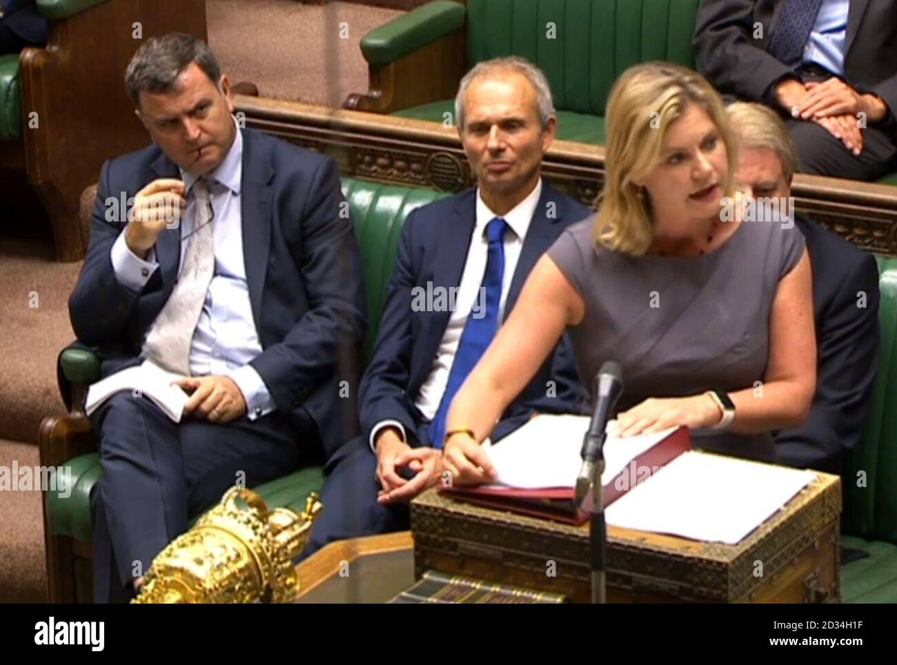 Education secretary Justine Greening speaks in the House of Commons, London, on planned reforms to the school system. Stock Photo
