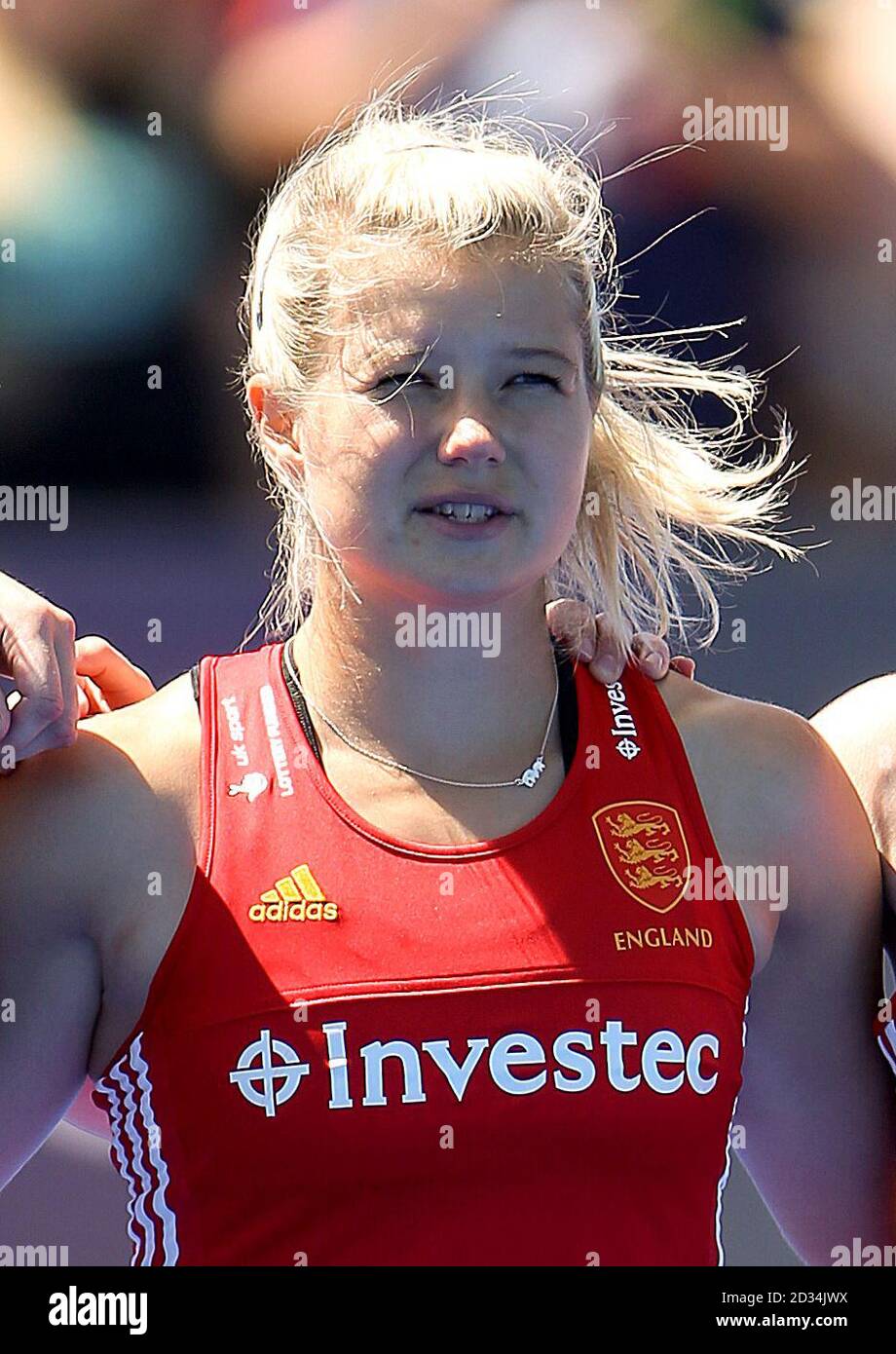 England's Sophie Bray during the Investec International match at Lee Valley Hockey Centre, London. Stock Photo