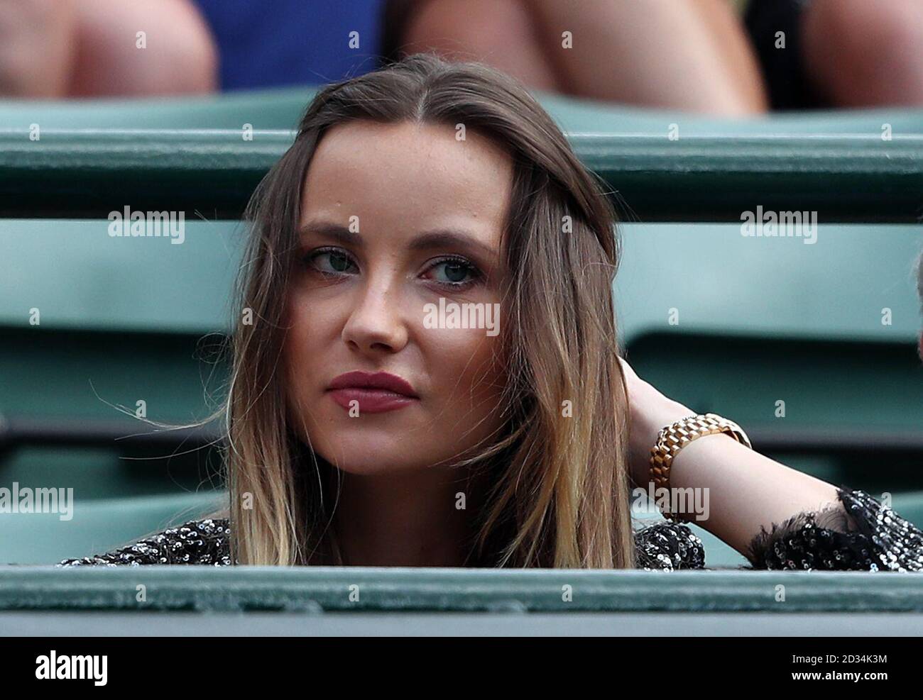 Ester Satorova, wife of Tomas Berdych on day Nine of the Wimbledon  Championships at The All England Lawn tennis and Croquet Club, Wimbledon  Stock Photo - Alamy