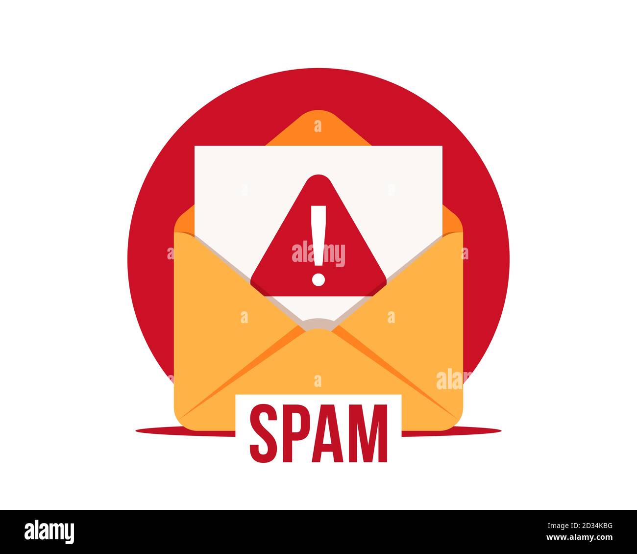 SPAM email vector icon. Advertising, phishing, distribution of malware through spam messages. Spam email message distribution, malware spreading virus Stock Vector