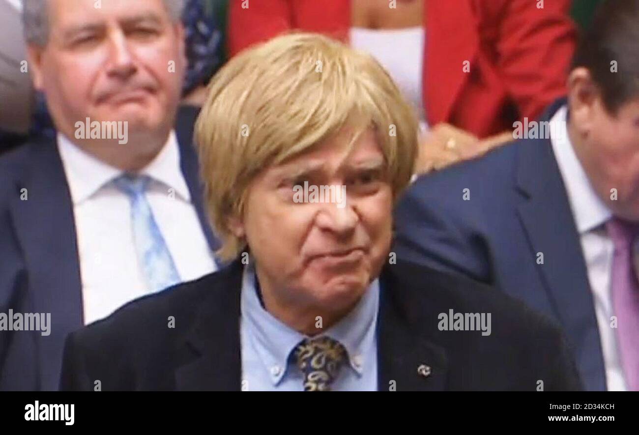 Michael Fabricant speaks during Prime Minister's Questions in the House of Commons, London. Stock Photo