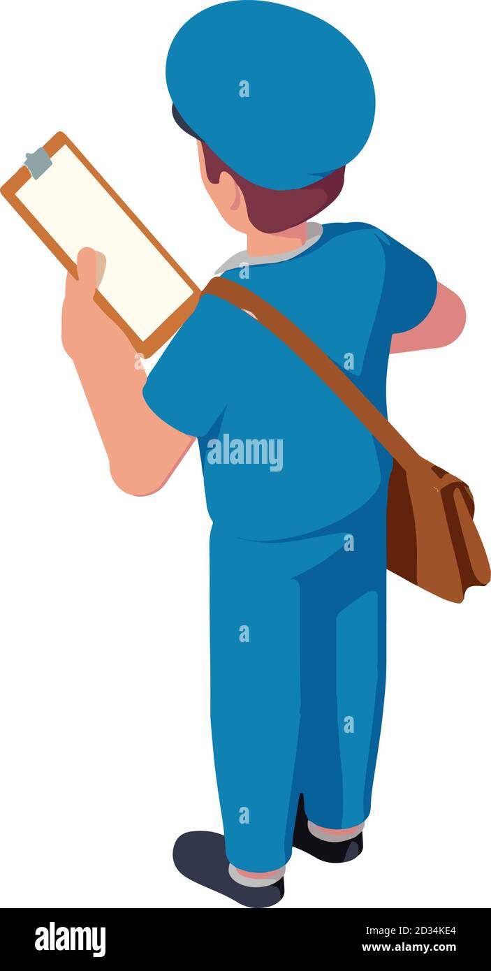 Mailman home delivery icon. Isometric of mailman home delivery vector ...