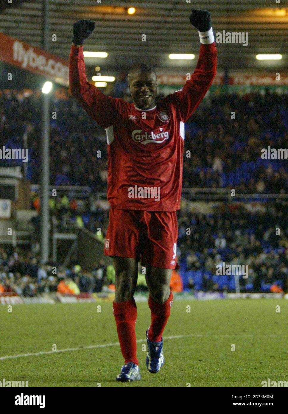 Liverpool's Djibril Cisse celebrates during the FA Cup sixth round match against Liverpool at St Andrews, Birmingham, Tuesday March 21, 2006. PRESS ASSOCIATION Photo. Photo credit should read: Nick Potts/PA. Stock Photo