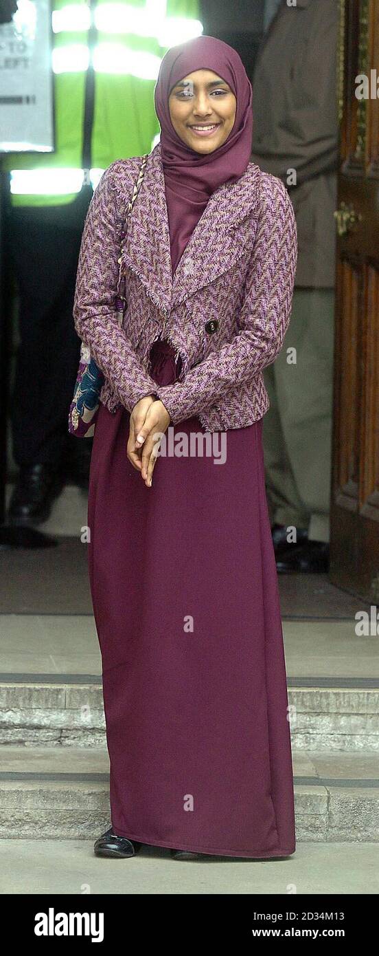 Shabina Begum arriving at the House of Lord's, Wednesday 22 March 2006 as the Law Lords today overturned a court ruling that the teenagers human trights were violated when she was banned from wearing full-length Islamic dress at school. In a ruling which many teachers will see as reaffirming the authority of schools, the House of Lords allowed an appeal by Denbigh High School in Luton, Bedfordshire. Lord Bingham said the school was fully justified in acting as it did. 'It had taken immense pains to devise a uniform policy which respected Muslim beliefs but did so in an inclusive, unthreatening Stock Photo