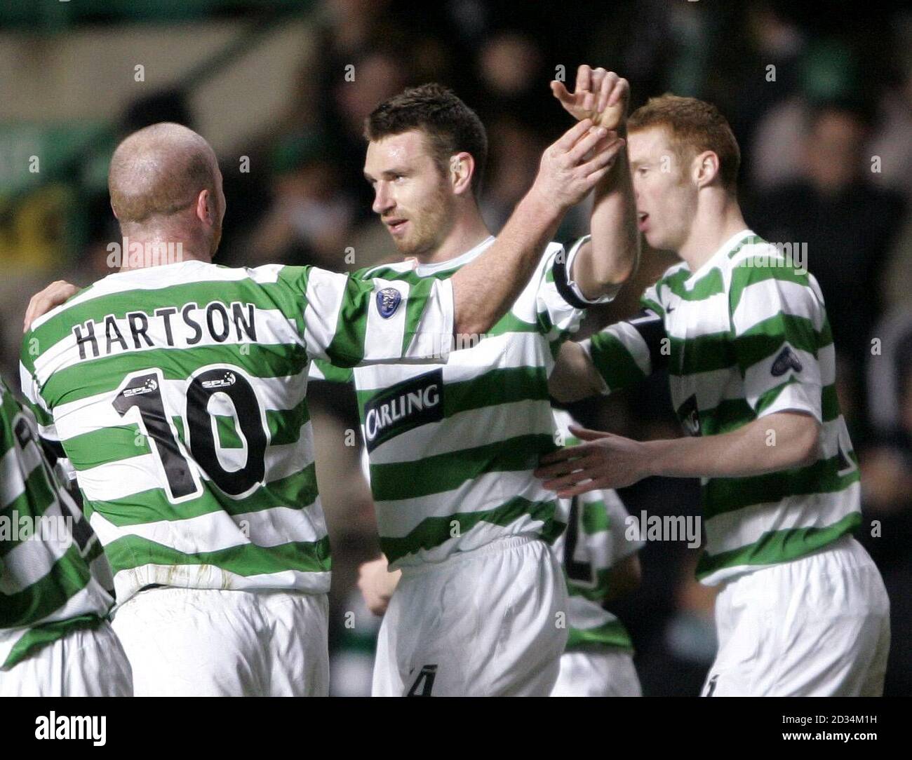 Celtic's Stephen McManus (C) celebrates scoring against Inverness Caledonian Thistle during the Bank of Scotland Premier League match at Celtic Park, Glasgow, Wednesday March 22, 2006. PRESS ASSOCIATION Photo. Photo credit should read: Andrew Milligan/PA. **EDITORIAL USE ONLY** Stock Photo