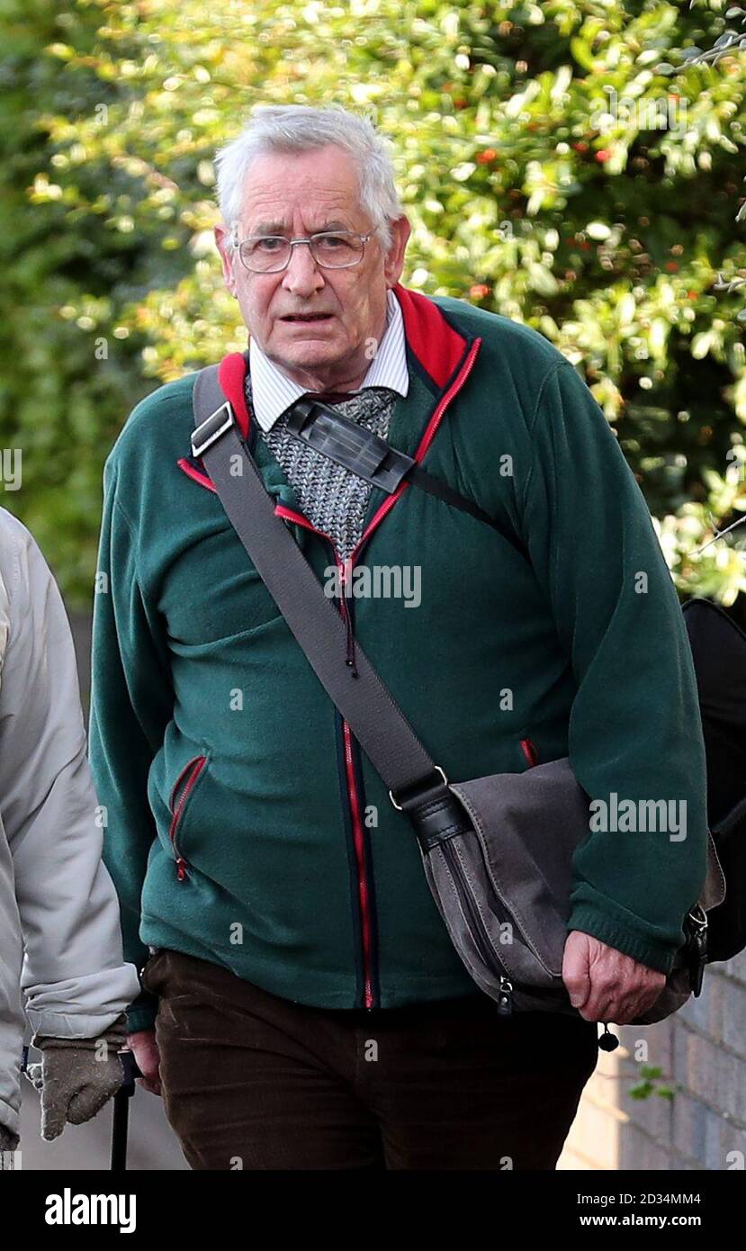 Peter Webb, who used to teach at Christ's Hospital School in Horsham, West Sussex, arrives at Hove Crown Court for sentencing after he pleaded guilty to 11 counts of indecent assault on three boys who were pupils at the school dating back to the 1970s and 1980s. Stock Photo