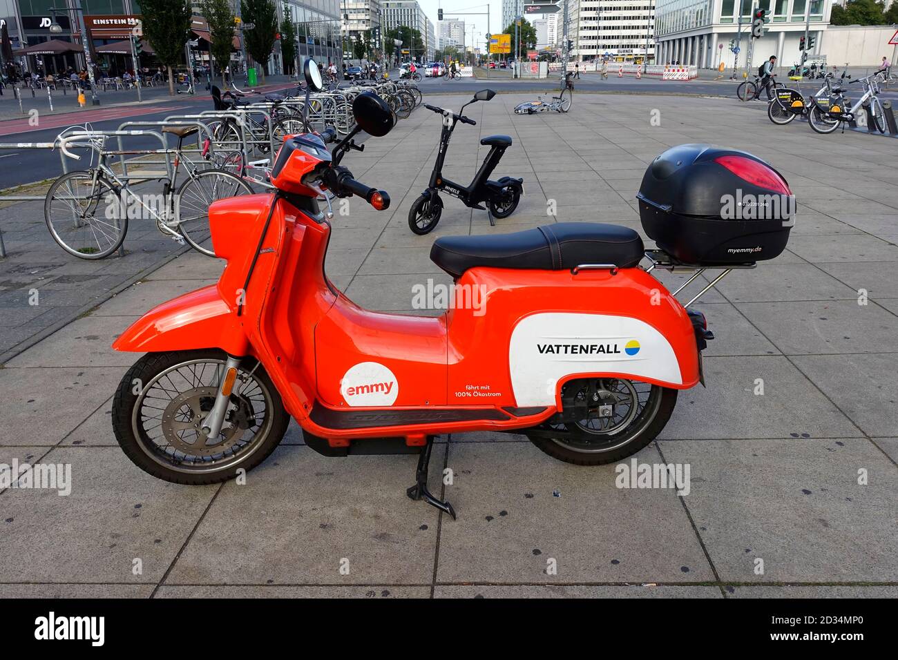 Emmy, Electric scooter, also known as electric scooter or e-scooter, is  initially a scooter with electric drive, Vattenfall Stock Photo - Alamy