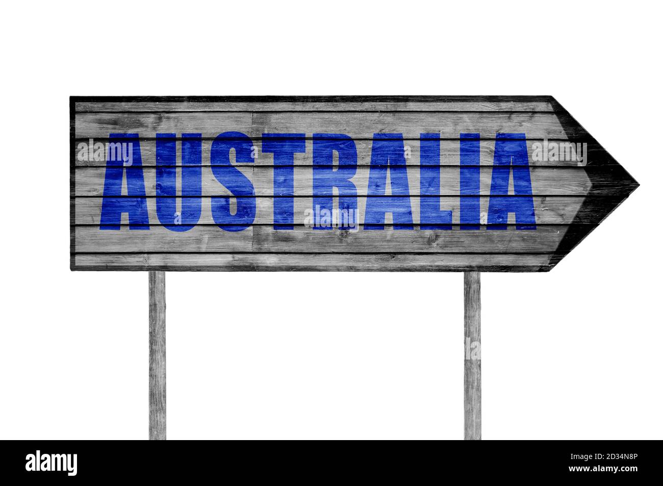 Australia wooden sign with beach background Stock Photo