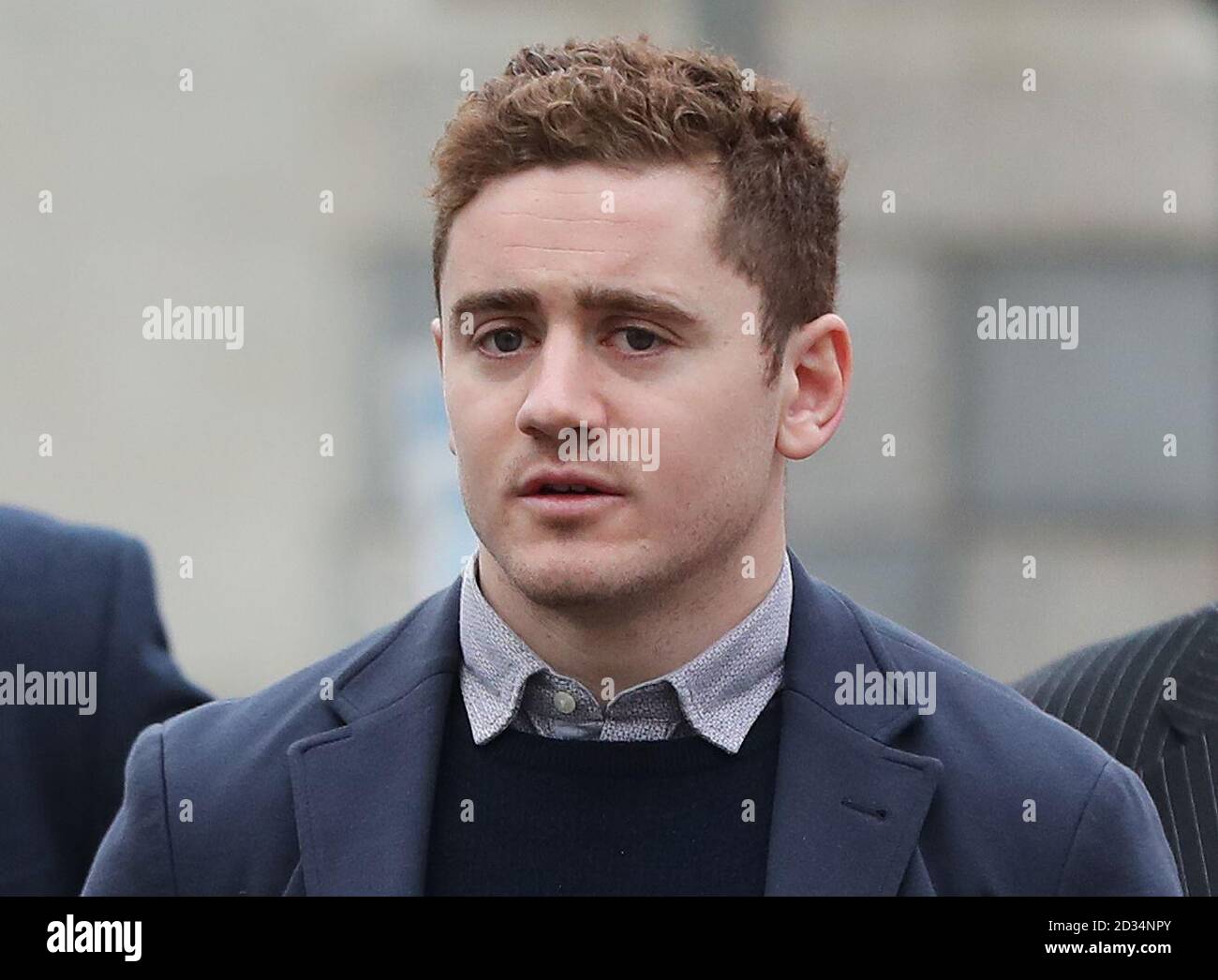 Ireland and Ulster rugby player Paddy Jackson arrives at Belfast Crown Court where he and his teammate Stuart Olding are on trial accused of raping a woman at a property in south Belfast in June 2016. Stock Photo
