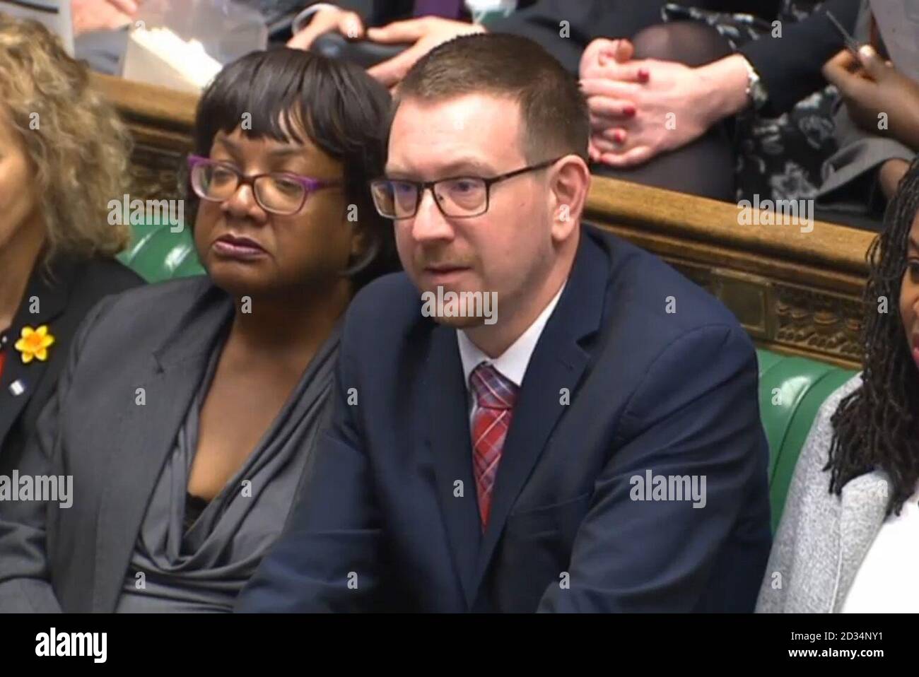 Shadow Communities Secretary Andrew Gwynne during Prime Minister's Questions in the House of Commons, London. Stock Photo