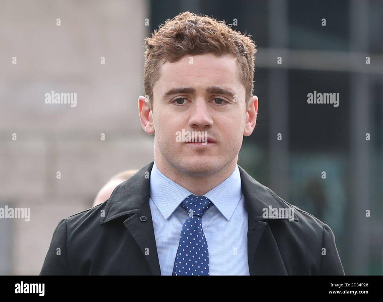 Ireland and Ulster rugby player Paddy Jackson arriving at Belfast Crown Court where he and his teammate Stuart Olding are on trial accused of raping a woman at a property in south Belfast in June 2016. Stock Photo