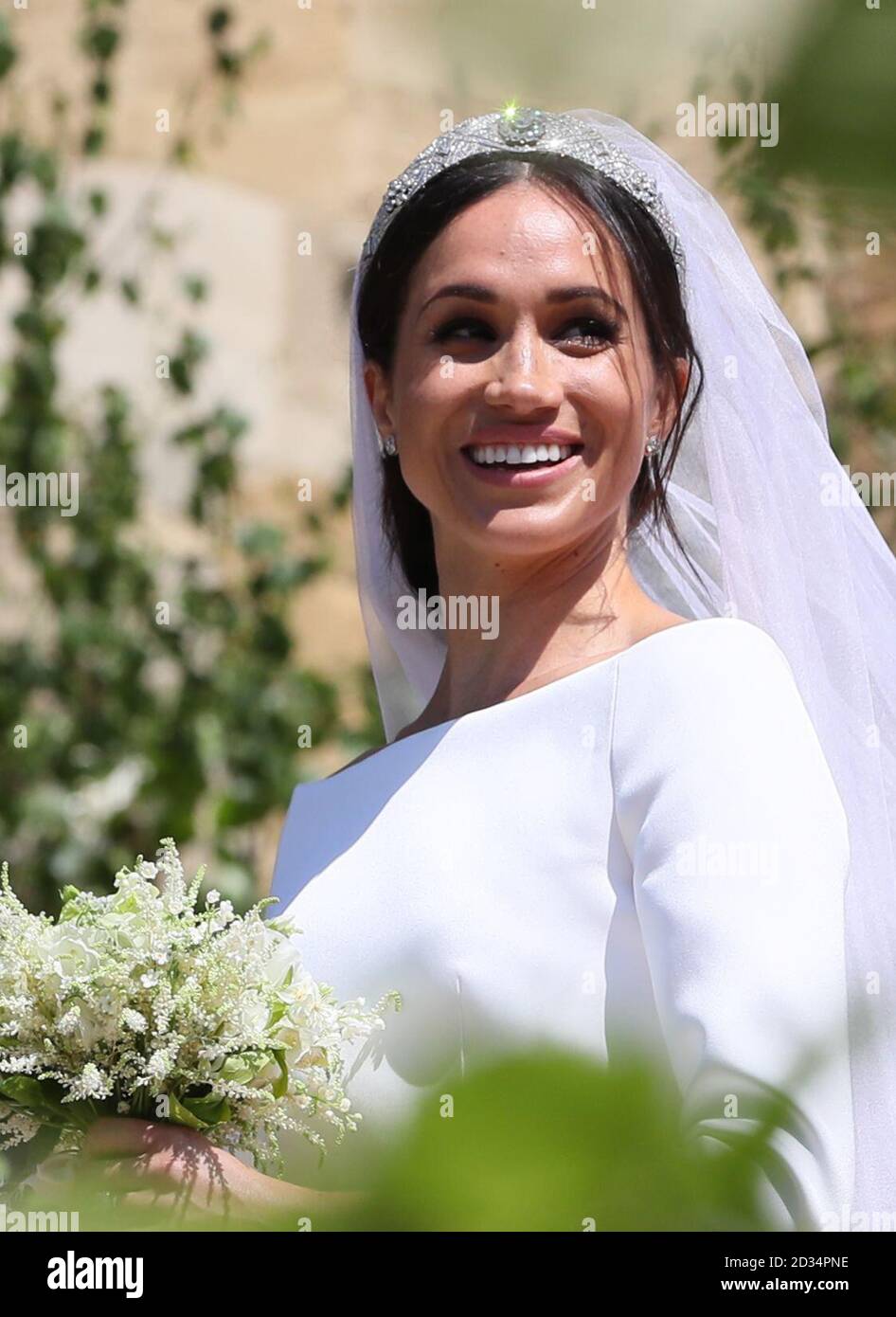 Prince Harry and Meghan Markle leave St Chapel in Windsor