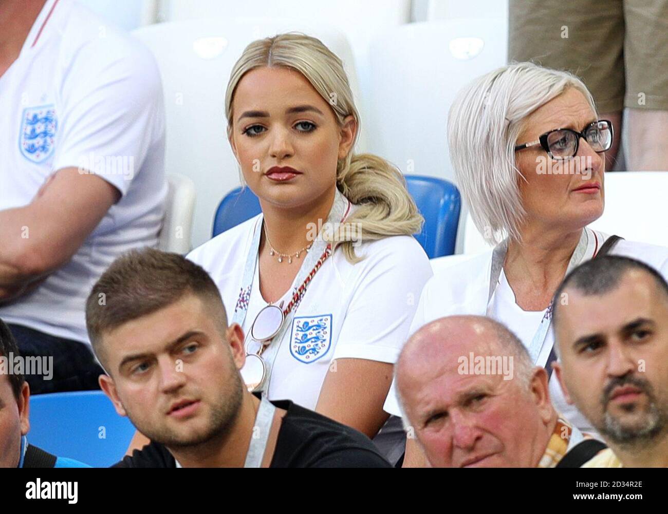 Megan Davison, girlfriend to England goalkeeper Jordan Pickford in the  stands before the FIFA World Cup Group G match at Kaliningrad Stadium Stock  Photo - Alamy