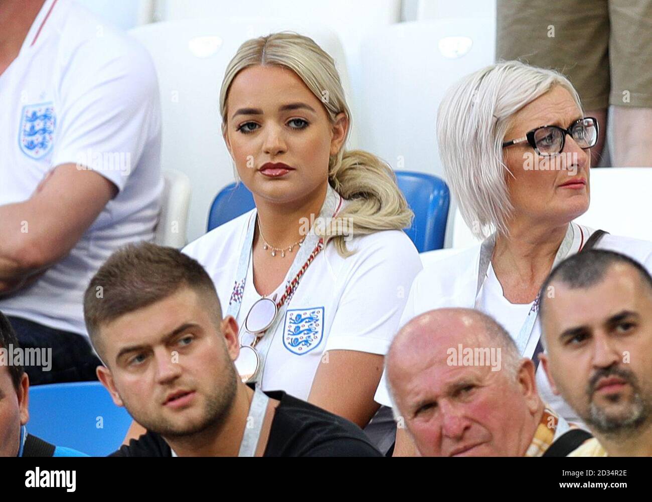 Megan Davison Girlfriend To England Goalkeeper Jordan Pickford In The Stands Before The Fifa World Cup Group G Match At Kaliningrad Stadium Stock Photo Alamy