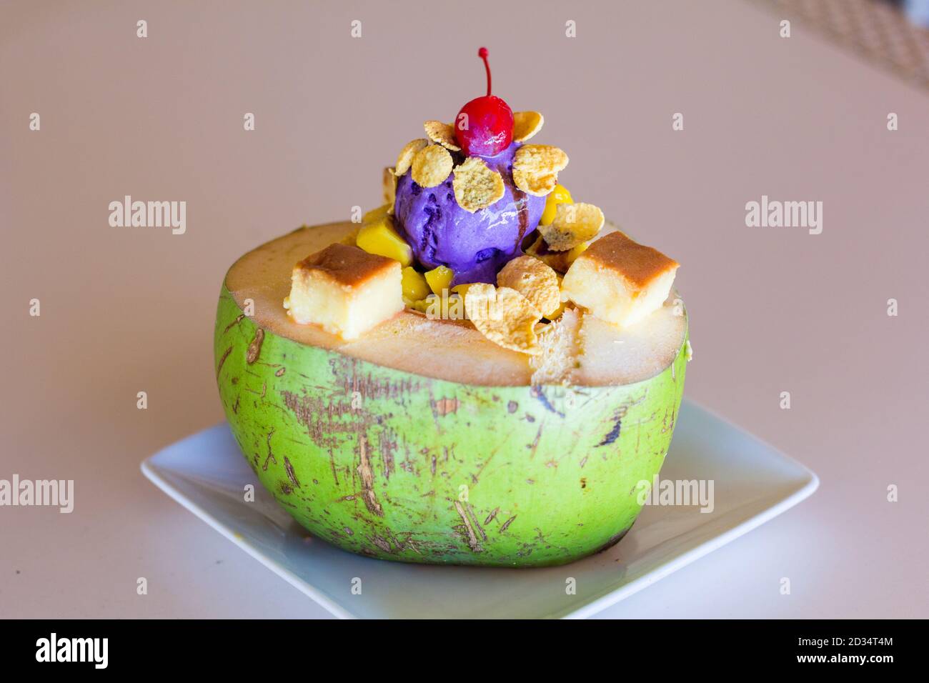 Halo-halo is a local Filipino dessert best enjoyed during the hot months of the year Stock Photo