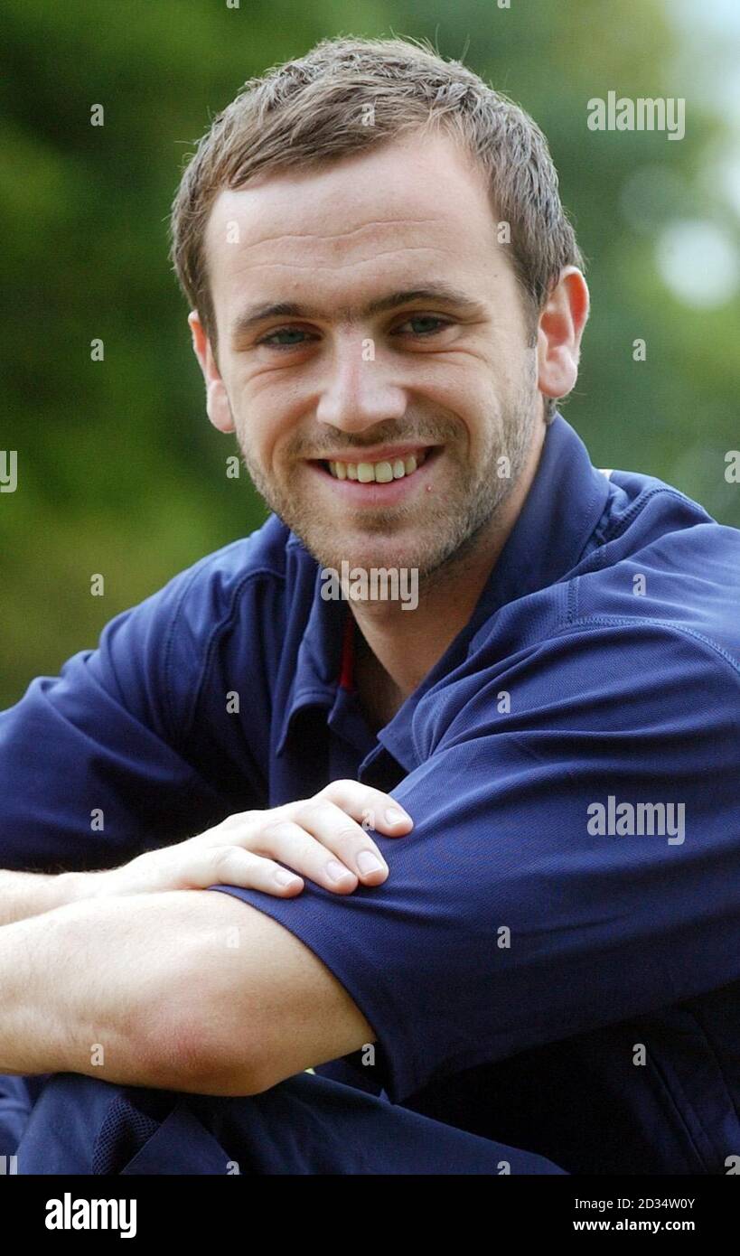 James McFadden during the Scotland press call at the Crutherland House Hotel in East Kilbride near Glasgow. Stock Photo