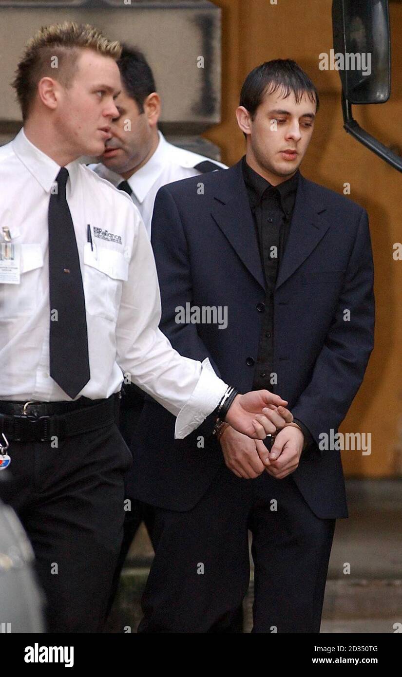 Colin Cowie, 22, is led away from Edinburgh High Court after being sentence to life in prison with a minimum term of 18 years for the murder of Dean Jamieson. Stock Photo