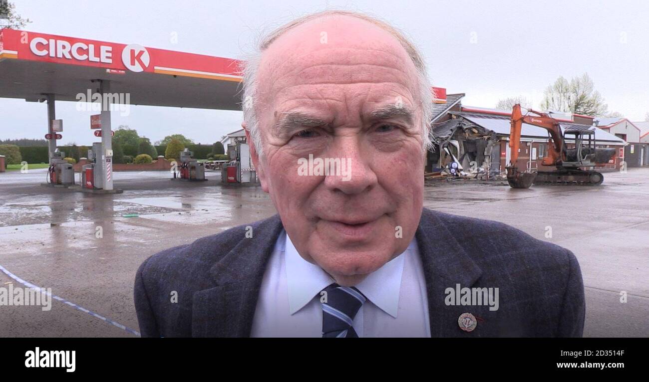 Ulster Unionist council candidate Mervyn Rea described the theft of the ATM from the garage in the small rural community as a disaster for the area. Stock Photo