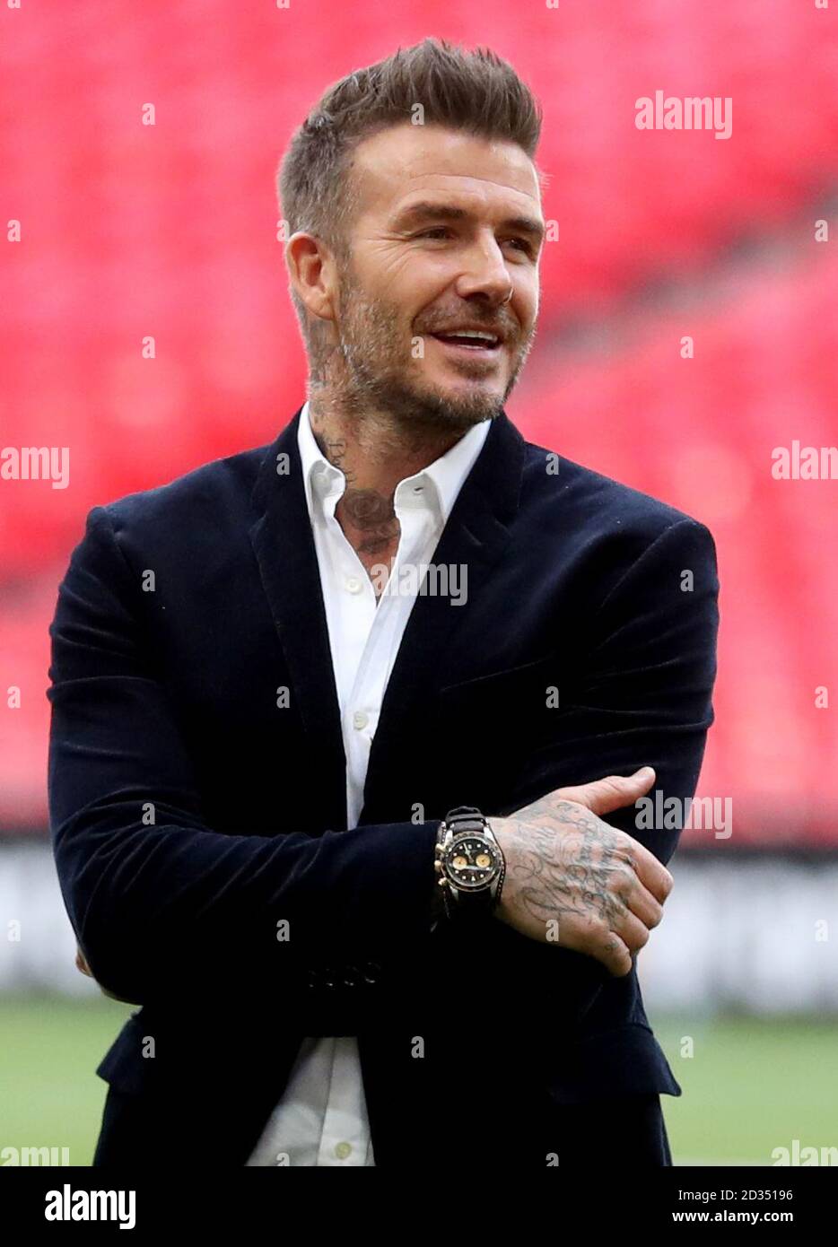 Salford City co-owner David Beckham during the Vanarama National League Play-off Final at Wembley Stadium, London. Stock Photo