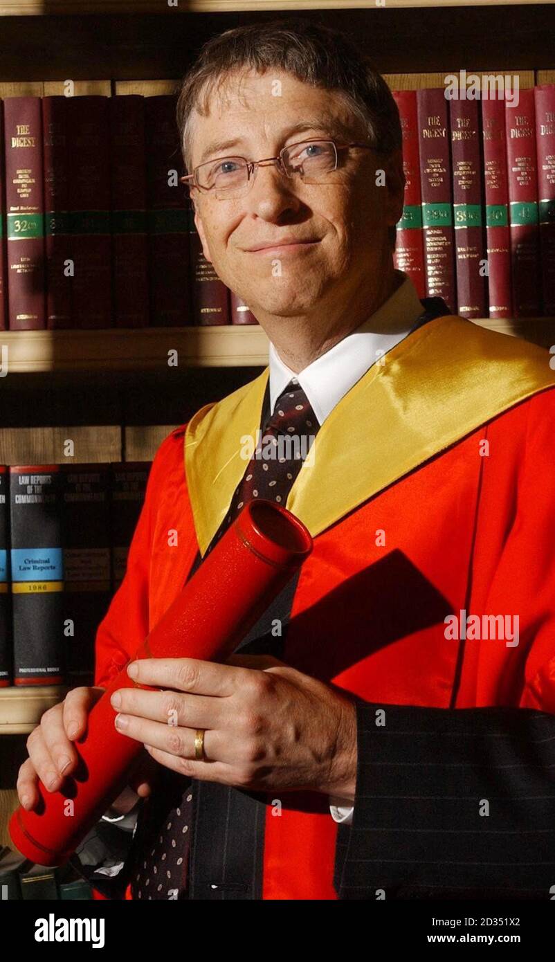 Microsoft chairman Bill Gates receives a honorary degree at Edinburgh