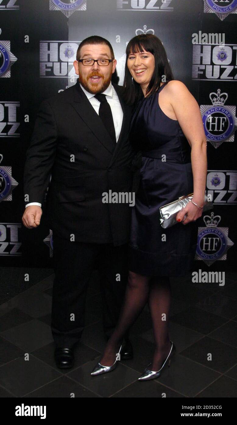 Nick Frost And Partner Christine Arrive For The World Premiere Of Hot Fuzz At The Vue West End In Leicester Square Central London Stock Photo Alamy