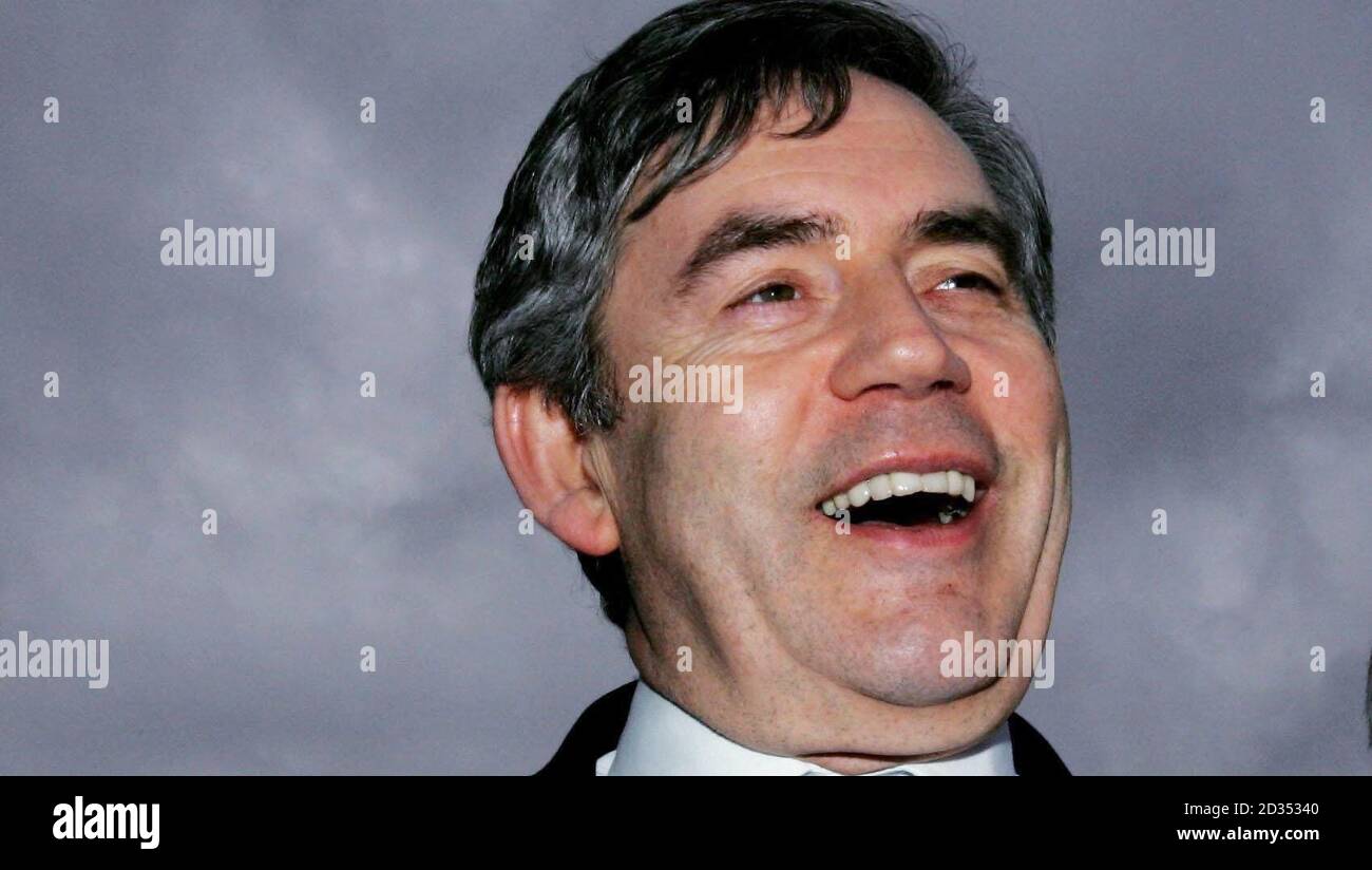 Chancellor of the Exchequer Gordon Brown during a visit to technology company Ceres Power in Crawley, west Sussex. Stock Photo