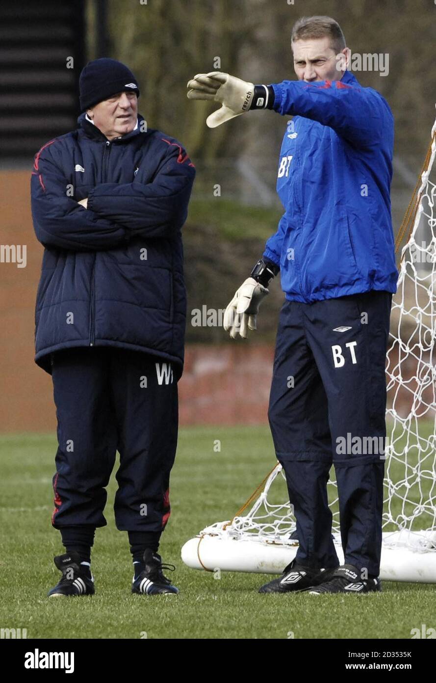 Rangers manager Walter Smith and goalkeeping coach Billy Thomson during