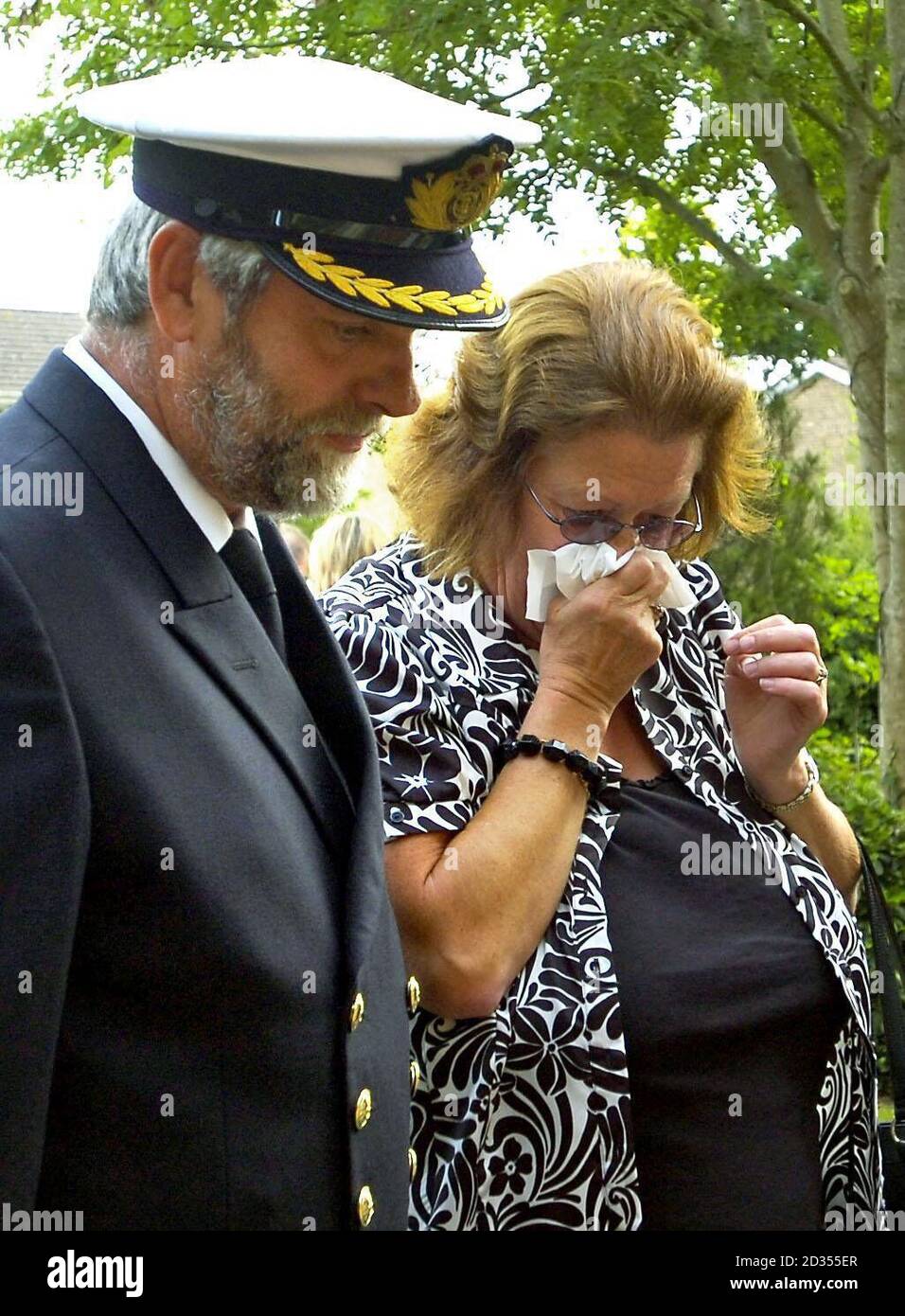Captain Engineer Christopher Forrest and wife Gill Forrest look at