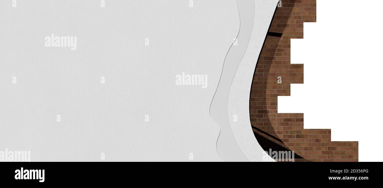 3d render layers of a brick wall with further finishing for painting ...