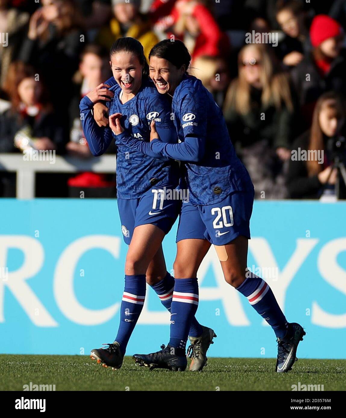 Chelsea’s Sam Kerr celebrates scoring her sides second goal during the