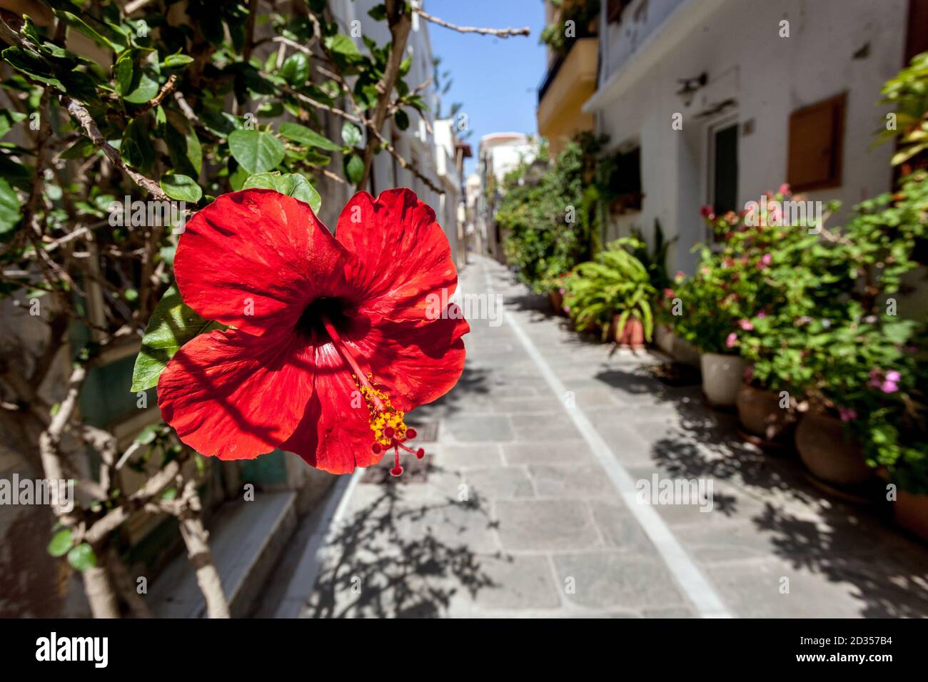 Rethymno Old Town street Crete Greece Stock Photo