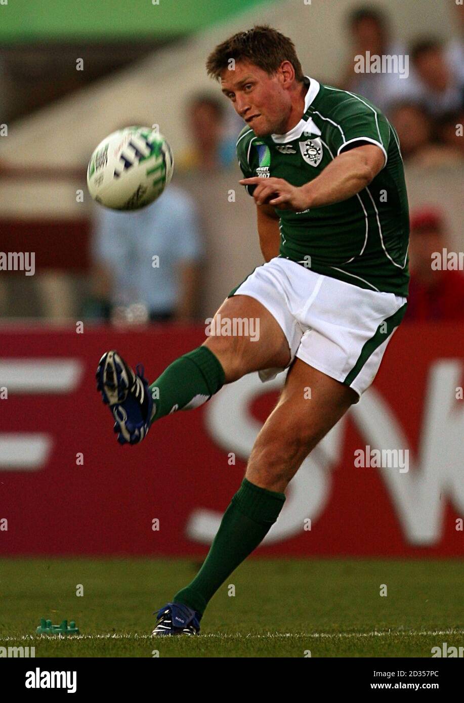 Ireland's Ronan O'Gara scores the first conversion of the game. Stock Photo