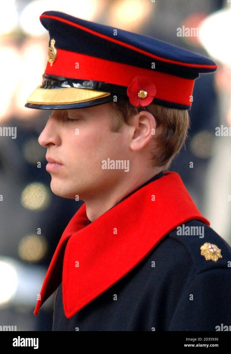 Prince William during a ceremony at the Cenotaph, London, commemorating the sacrifice made by Britain's war dead on Remembrance Sunday. Stock Photo