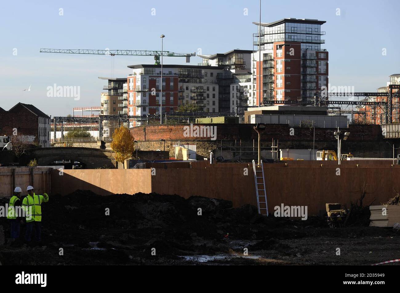 The Leeds city centre skyline is now dominated by blocks of flats/apartments and the construction of new blocks continue. Stock Photo