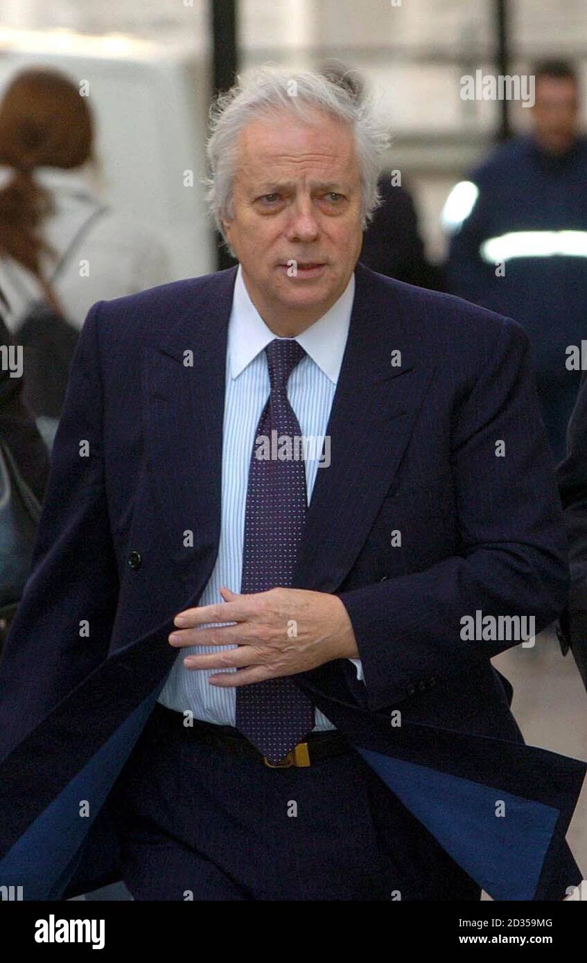 Franz Klein, president of the Ritz Hotel in Paris, outside the High Court in London, where he gave evidence at the inquest into the death of Diana, Princess of Wales and Dodi Fayed. Stock Photo