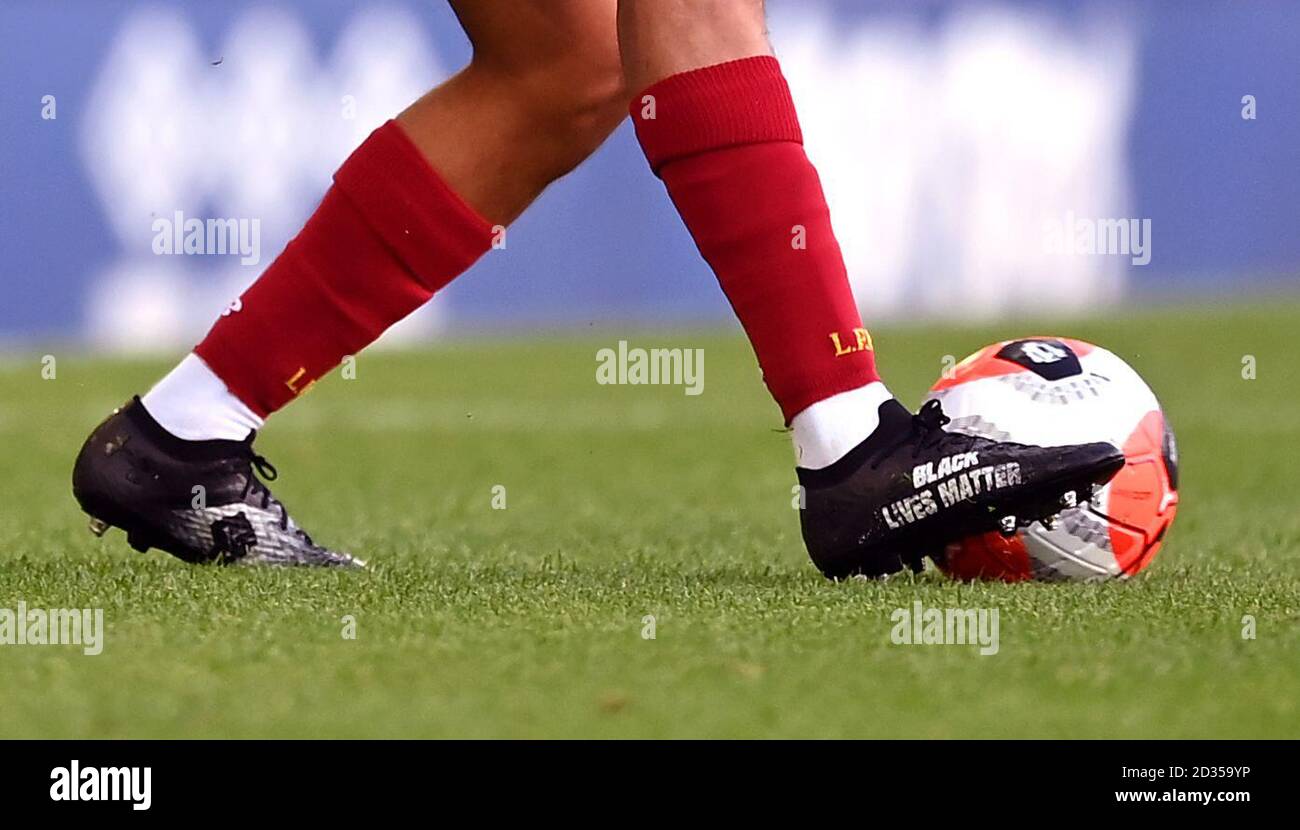 Liverpool's Trent Alexander-Arnold wearing Black Lives Matter football  boots during the Premier League match at Goodison Park, Liverpool Stock  Photo - Alamy