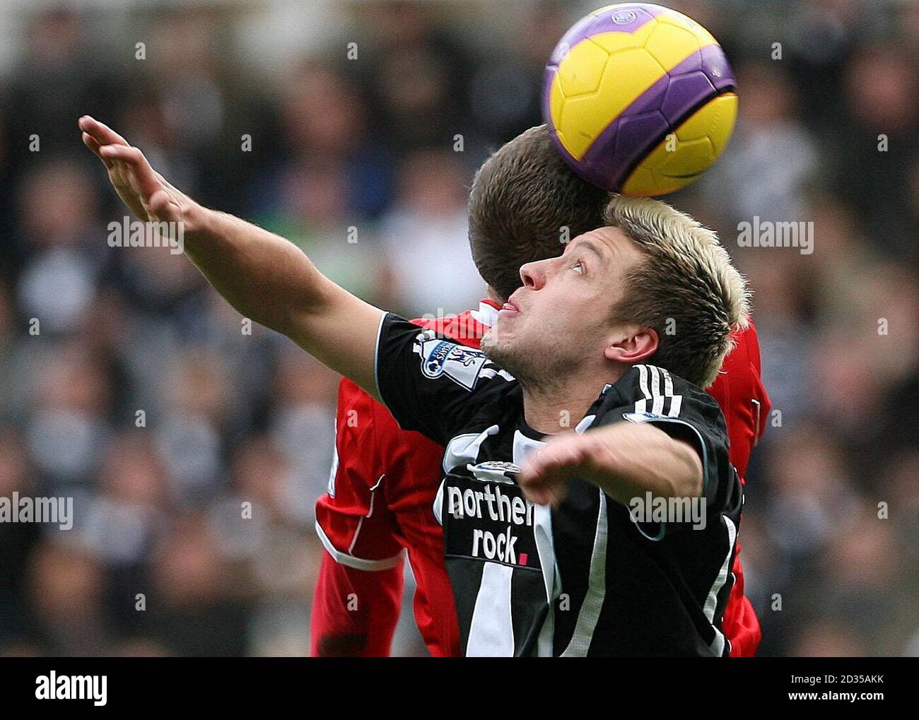 Newcastle's Alan Smith in action during the Barclays Premier League match at St James' Park, Newcastle. Stock Photo
