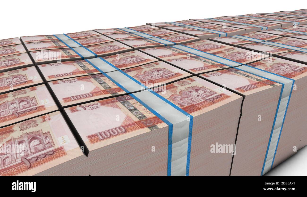 3D Illustration 1000 AFN Afghanistan money banknote Stock Photo