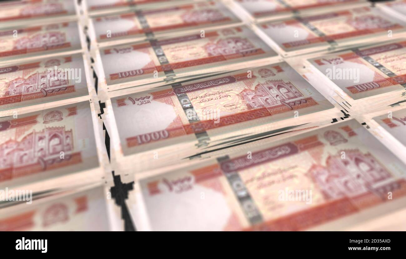 3D Illustration of 1000 Afghanistan AFN Money Banknote Stock Photo