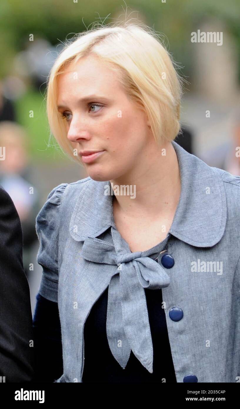 Kirsten O'Brien after the funeral service of children's TV presenter Mark Speight, at Wolverhampton's St Michael and All Angels Church. Stock Photo