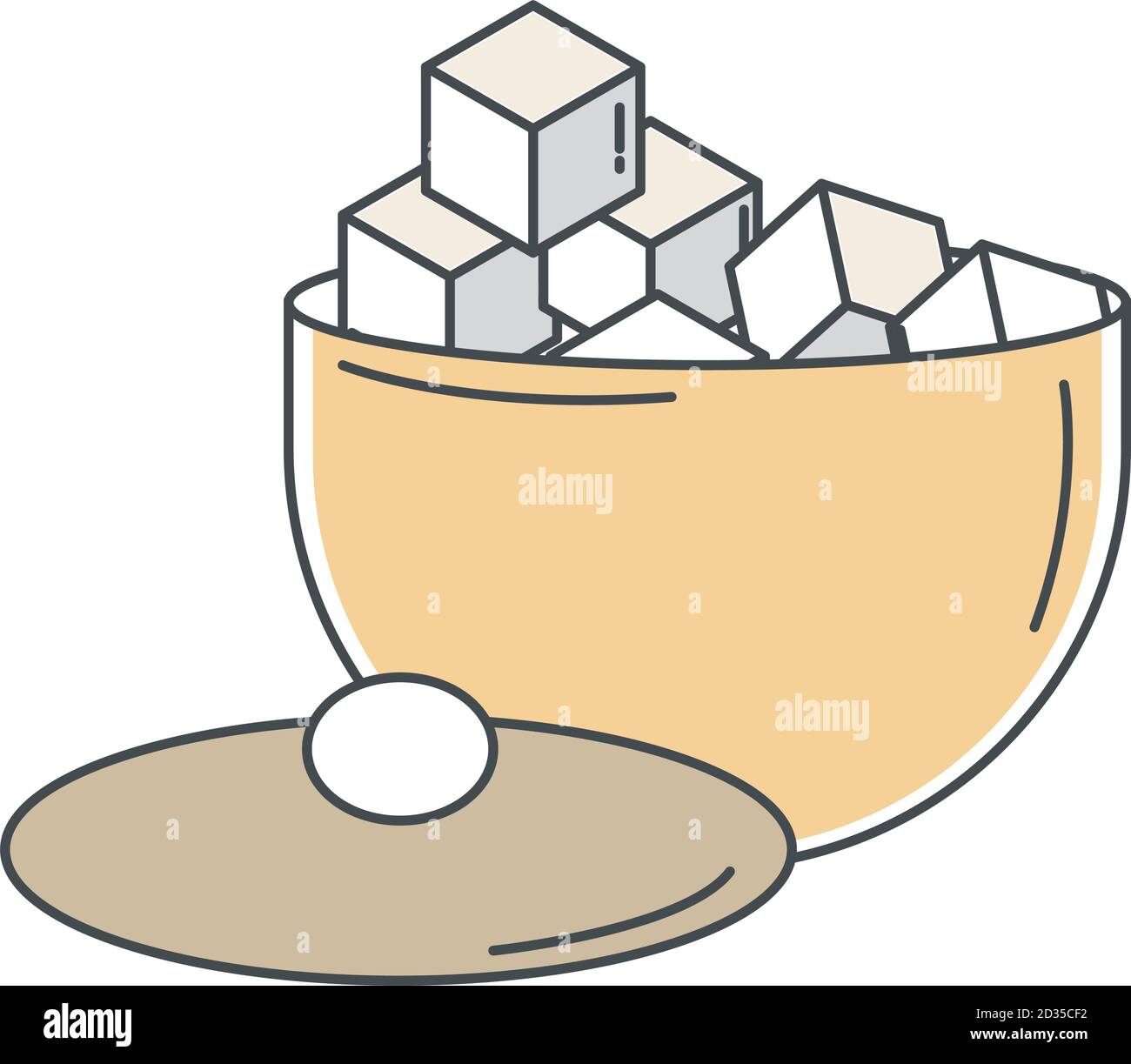 Bowl of sugar cubes Stock Vector Images Alamy