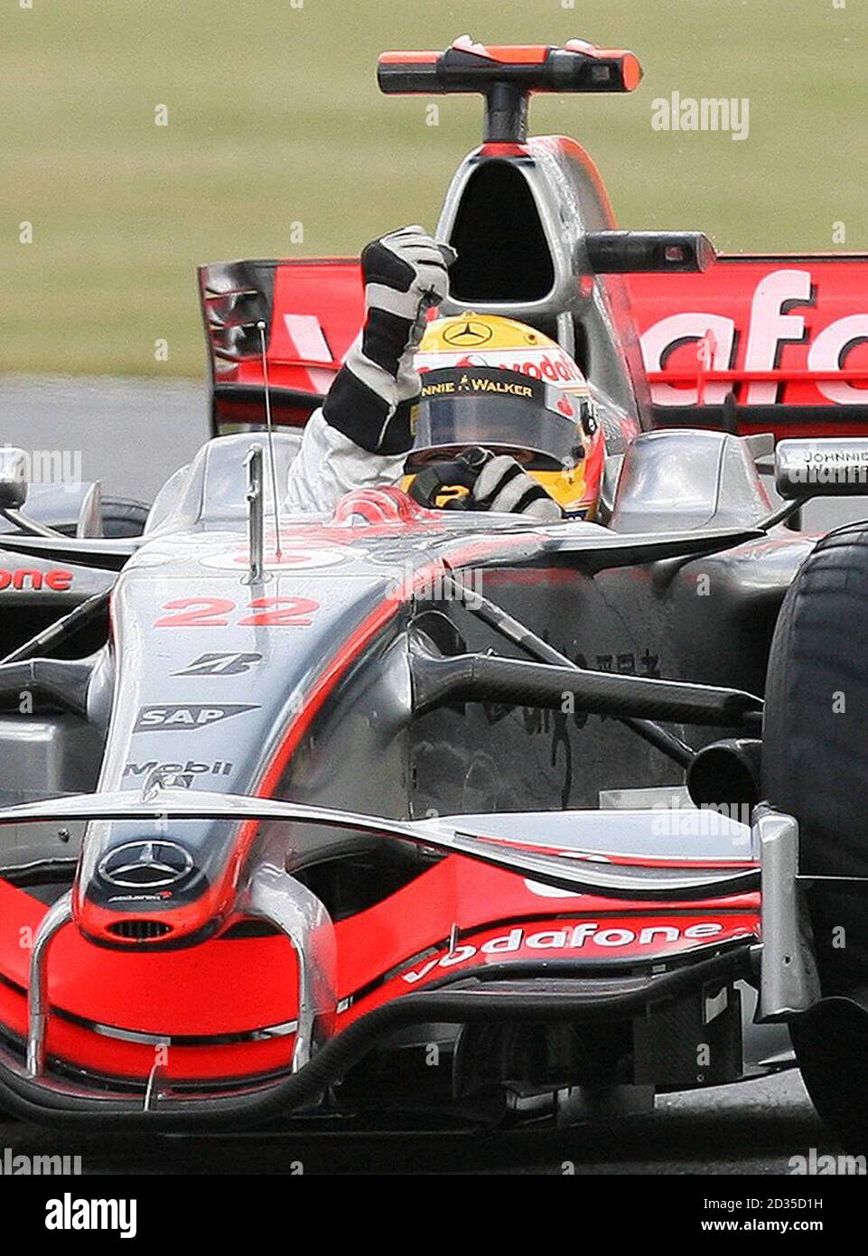 McLaren&rsquo;s Lewis Hamilton Celebrates winning the British Grand Prix at