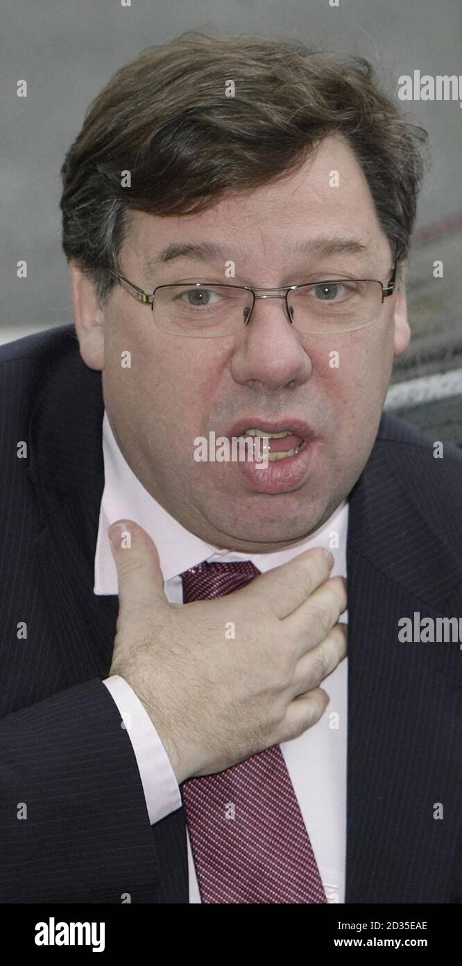 Taoiseach Brian Cowen arrives at the Conrad Hotel, Dublin, to address the Economist Conferences' First Business Roundtable. Stock Photo