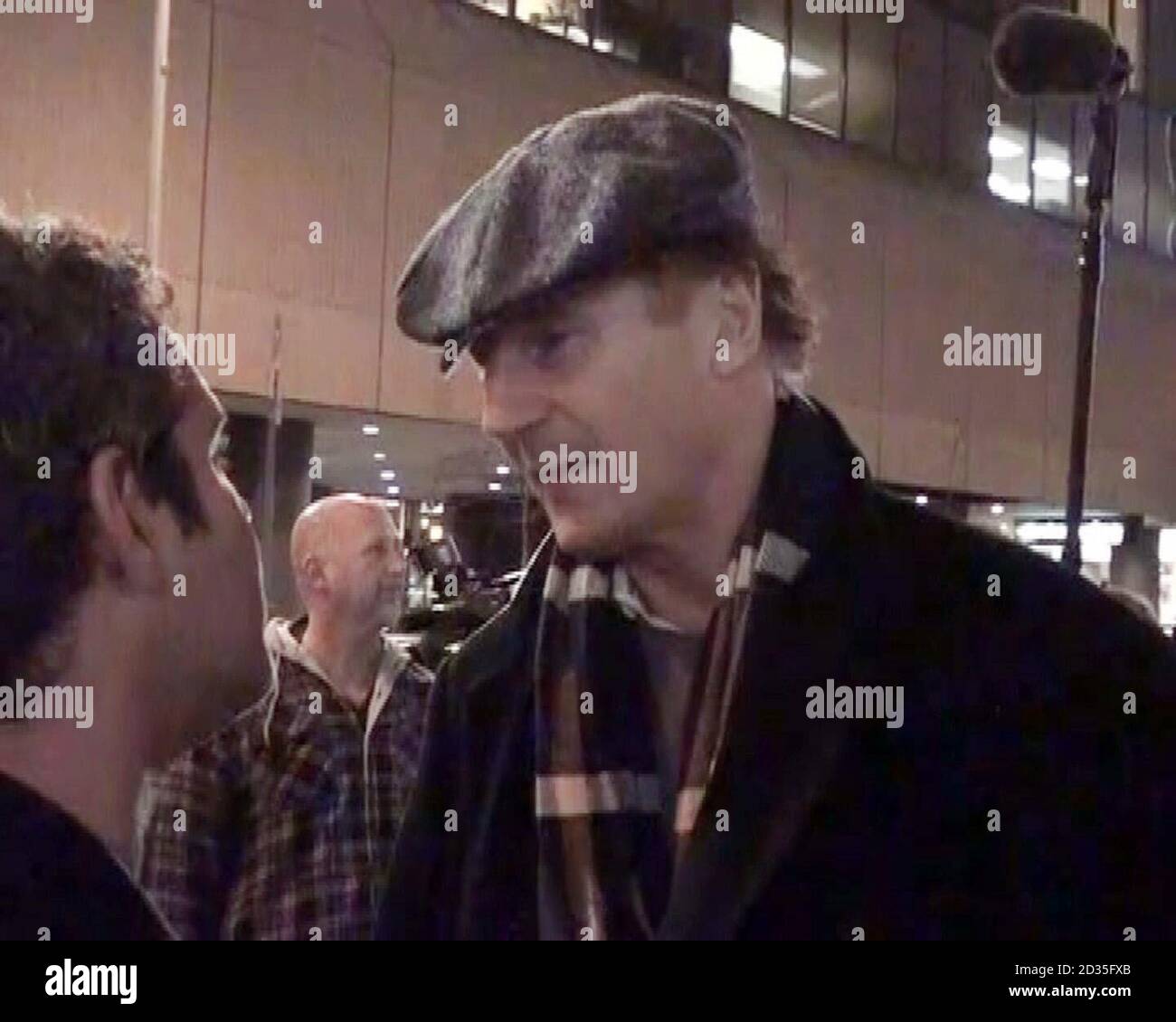 Video Image Taken From PATV Of Liam Neeson Whose Wife Natasha Video image taken from patv of liam neeson whose wife natasha
